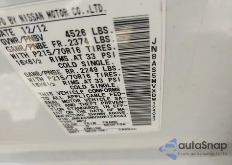 2013 Nissan Rogue S из США, поврежденный, VIN JN8AS5MVXDW124043